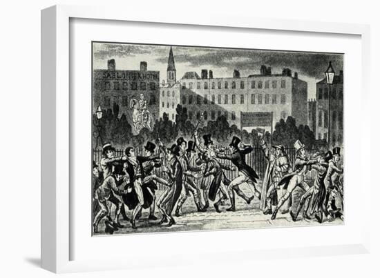 London Street Fight, early 19th century-George Cruikshank-Framed Giclee Print