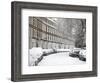 London Street in Snow, Notting Hill, London, England, United Kingdom, Europe-Mark Mawson-Framed Photographic Print