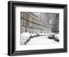 London Street in Snow, Notting Hill, London, England, United Kingdom, Europe-Mark Mawson-Framed Photographic Print