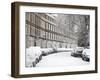 London Street in Snow, Notting Hill, London, England, United Kingdom, Europe-Mark Mawson-Framed Photographic Print