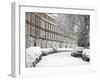 London Street in Snow, Notting Hill, London, England, United Kingdom, Europe-Mark Mawson-Framed Photographic Print