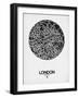 London Street Map Black on White-NaxArt-Framed Art Print