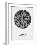 London Street Map Black on White-NaxArt-Framed Art Print