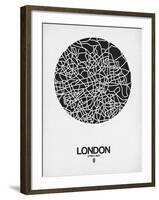 London Street Map Black on White-NaxArt-Framed Art Print