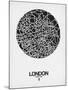 London Street Map Black on White-NaxArt-Mounted Art Print