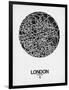 London Street Map Black on White-NaxArt-Framed Art Print