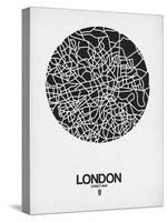 London Street Map Black on White-NaxArt-Stretched Canvas