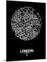London Street Map Black-NaxArt-Mounted Art Print