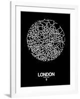 London Street Map Black-NaxArt-Framed Art Print