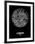 London Street Map Black-NaxArt-Framed Art Print