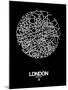 London Street Map Black-NaxArt-Mounted Art Print