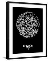 London Street Map Black-NaxArt-Framed Art Print