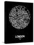 London Street Map Black-NaxArt-Stretched Canvas