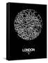 London Street Map Black-NaxArt-Framed Stretched Canvas