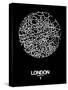 London Street Map Black-null-Stretched Canvas