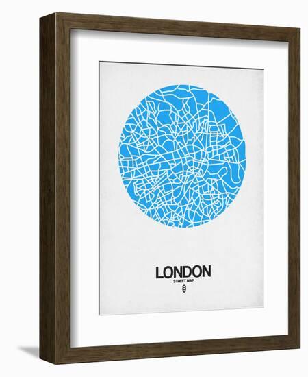 London Street Map Blue-NaxArt-Framed Art Print