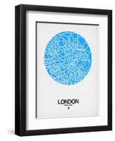 London Street Map Blue-NaxArt-Framed Art Print