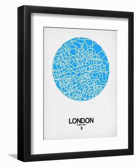 London Street Map Blue-NaxArt-Framed Art Print