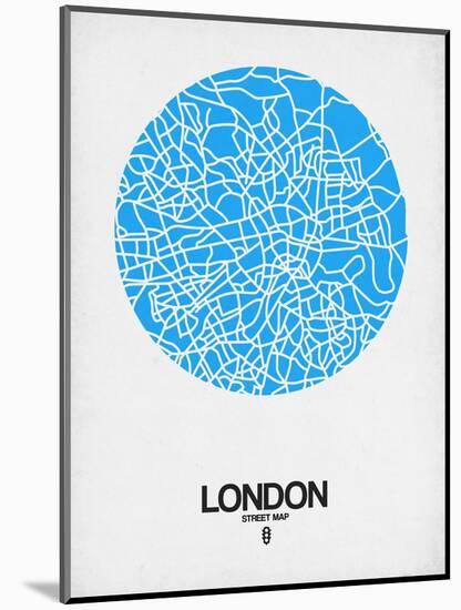 London Street Map Blue-NaxArt-Mounted Art Print