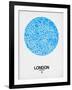 London Street Map Blue-NaxArt-Framed Art Print