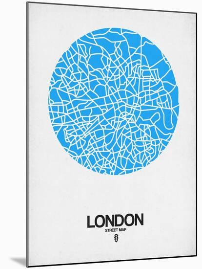 London Street Map Blue-NaxArt-Mounted Art Print