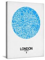 London Street Map Blue-NaxArt-Stretched Canvas