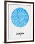 London Street Map Blue-NaxArt-Framed Art Print