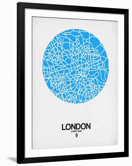 London Street Map Blue-NaxArt-Framed Art Print