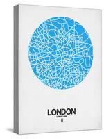 London Street Map Blue-NaxArt-Stretched Canvas