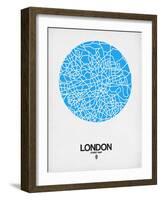 London Street Map Blue-NaxArt-Framed Art Print