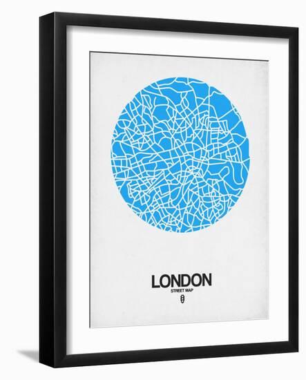 London Street Map Blue-NaxArt-Framed Art Print