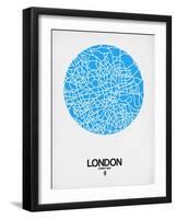 London Street Map Blue-null-Framed Art Print