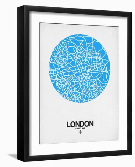 London Street Map Blue-null-Framed Art Print