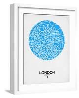 London Street Map Blue-null-Framed Art Print