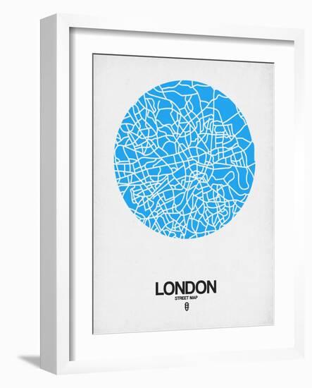London Street Map Blue-null-Framed Art Print