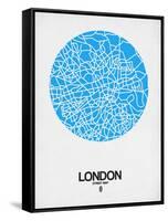 London Street Map Blue-null-Framed Stretched Canvas