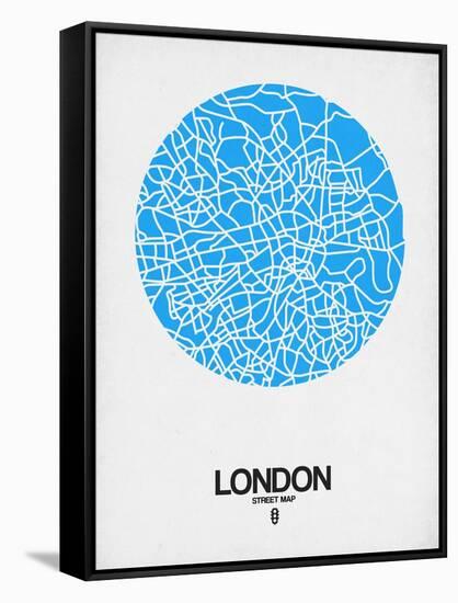 London Street Map Blue-null-Framed Stretched Canvas