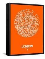 London Street Map Orange-NaxArt-Framed Stretched Canvas