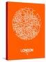 London Street Map Orange-NaxArt-Stretched Canvas