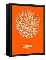 London Street Map Orange-NaxArt-Framed Stretched Canvas