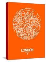 London Street Map Orange-NaxArt-Stretched Canvas