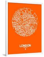 London Street Map Orange-NaxArt-Framed Art Print