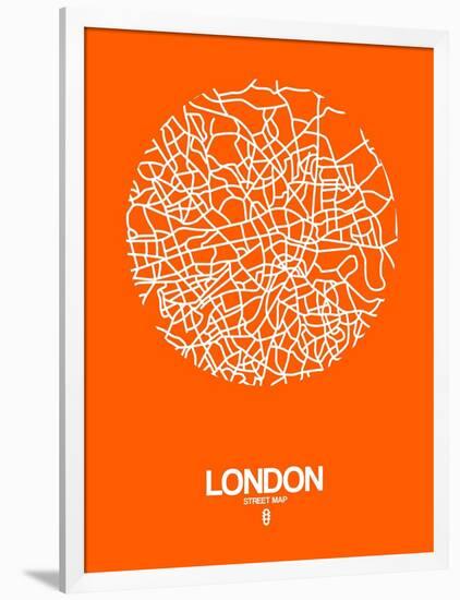 London Street Map Orange-NaxArt-Framed Art Print