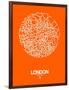 London Street Map Orange-NaxArt-Framed Art Print