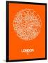 London Street Map Orange-NaxArt-Framed Art Print