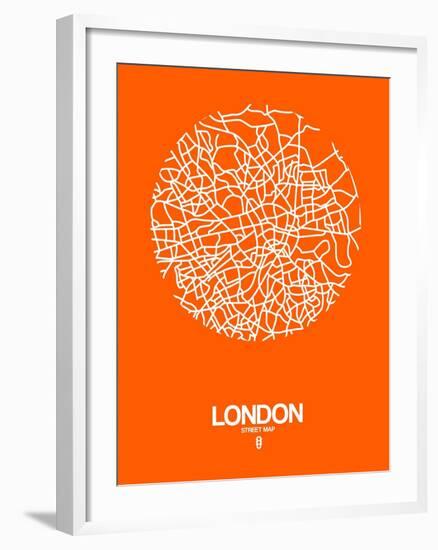 London Street Map Orange-NaxArt-Framed Art Print