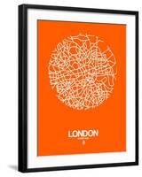 London Street Map Orange-NaxArt-Framed Art Print