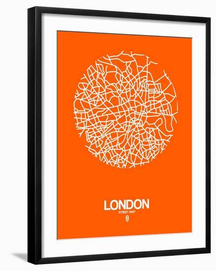 London Street Map Orange-NaxArt-Framed Art Print