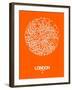 London Street Map Orange-NaxArt-Framed Art Print