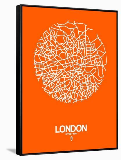 London Street Map Orange-NaxArt-Framed Stretched Canvas